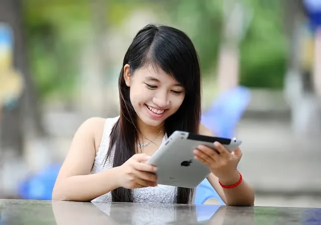 ipad, girl, tablet