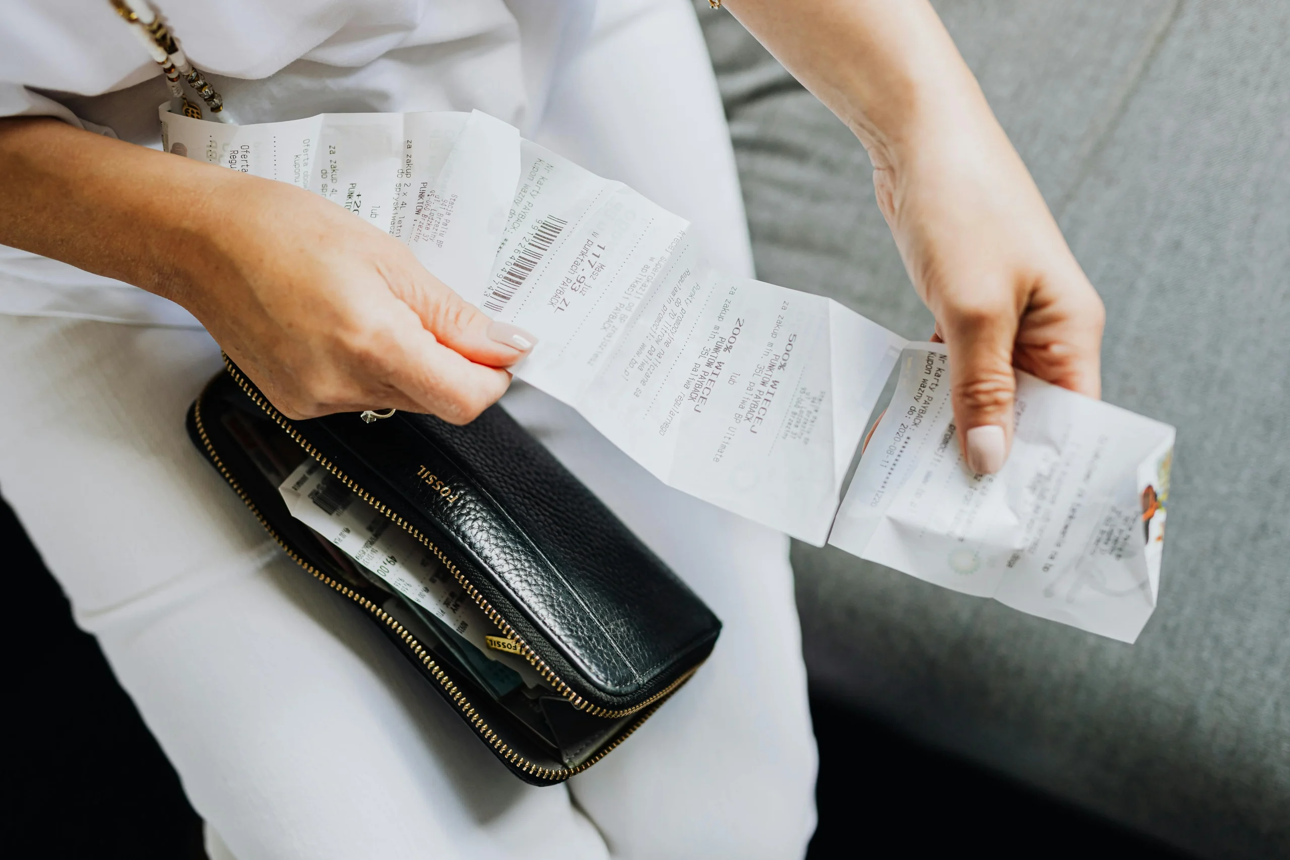 Property manager dealing with expense management receipts