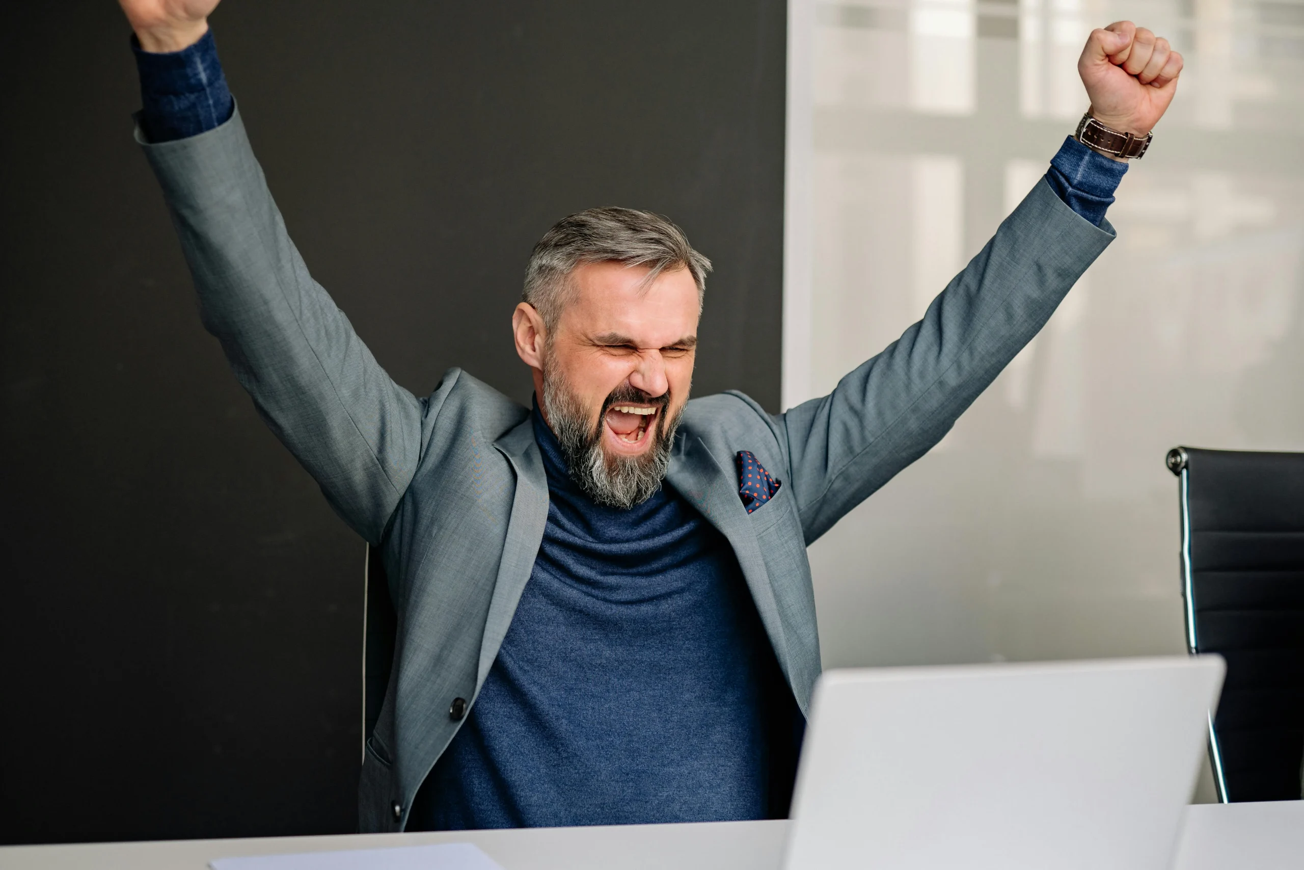 Happy property manager with time savings on bookkeeping